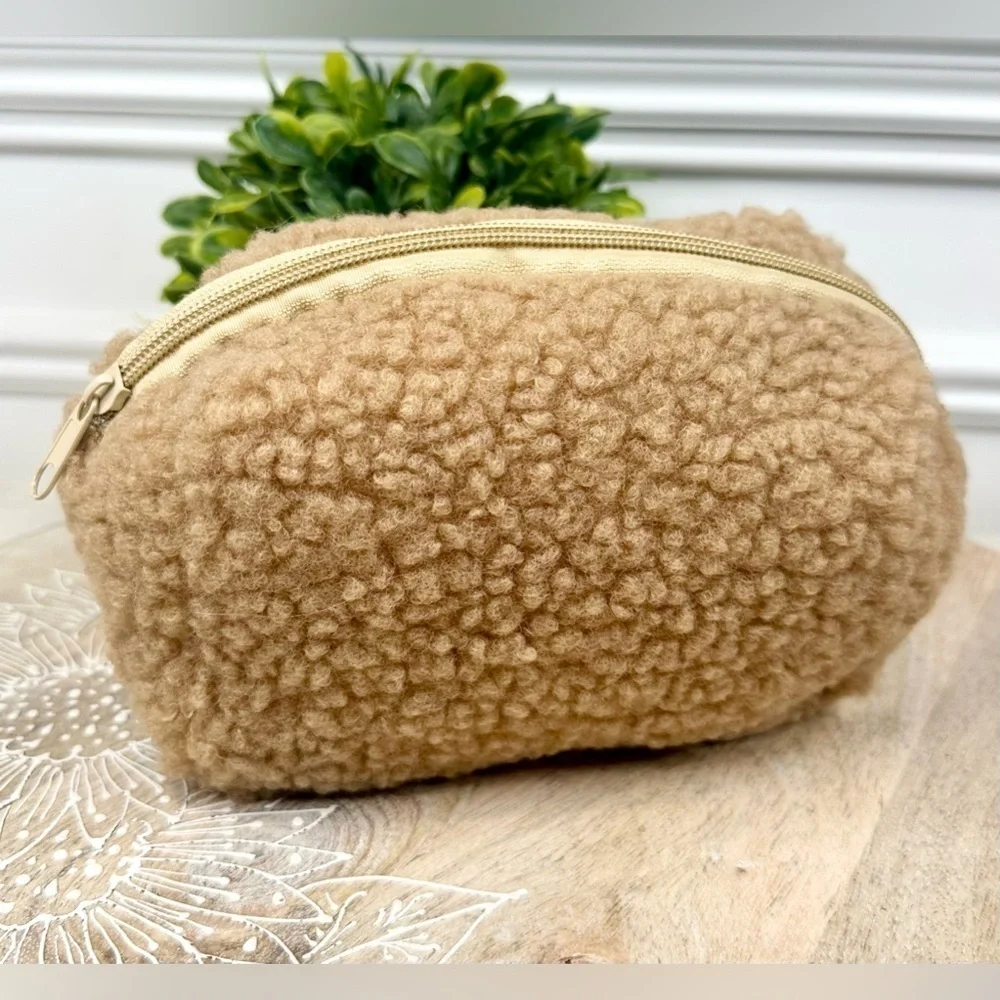 Sherpa Tan Cosmetic Pouch